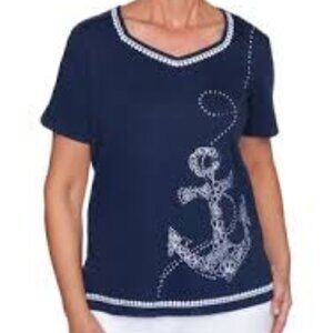 Alfred Dunner Anchors Away Tunic Tee Size  1X